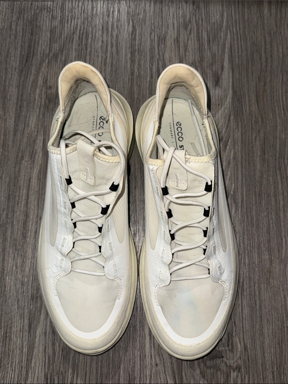 ECCO Men’s ST.360 White Leather Athletic Sneakers Size 43 US 9.5